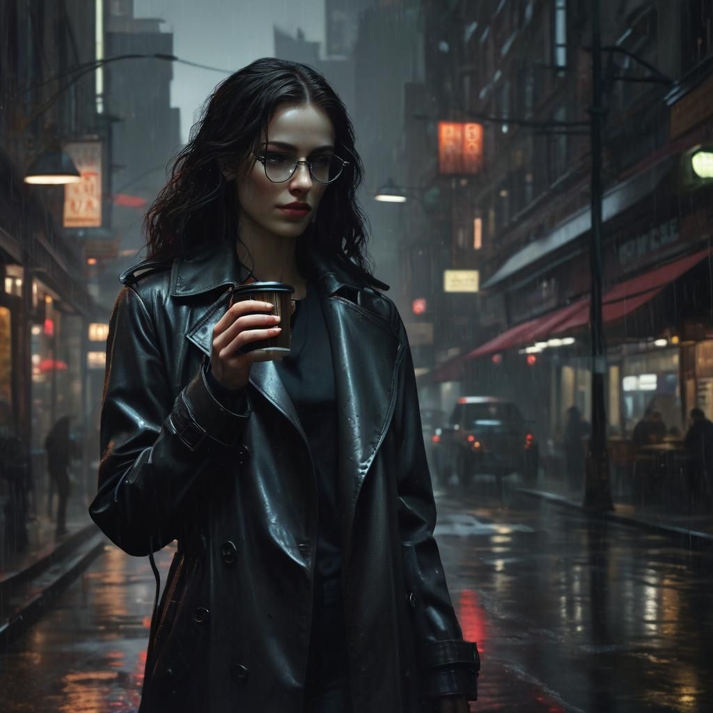 Trinity in Neo-Noir Cityscape at Night