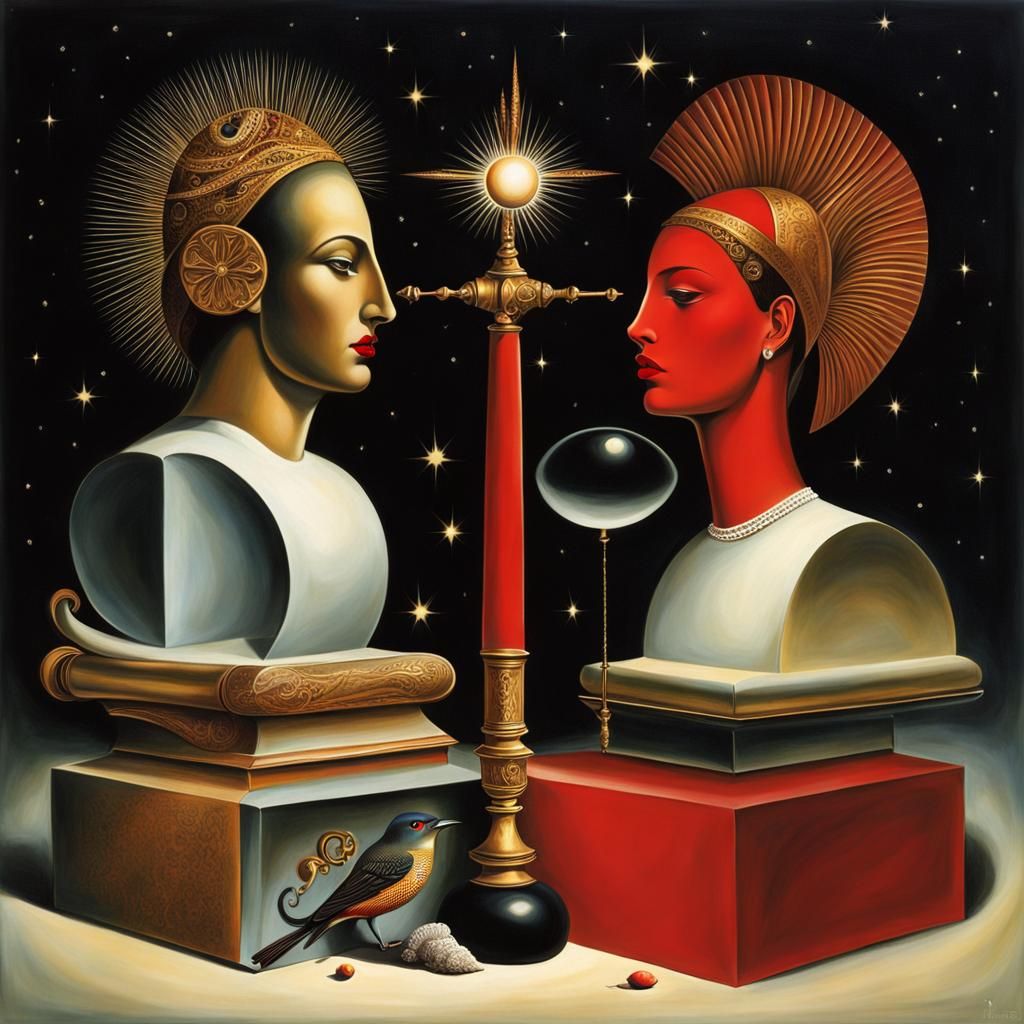 Surrealist Interpretation of Sacred and Profane Love