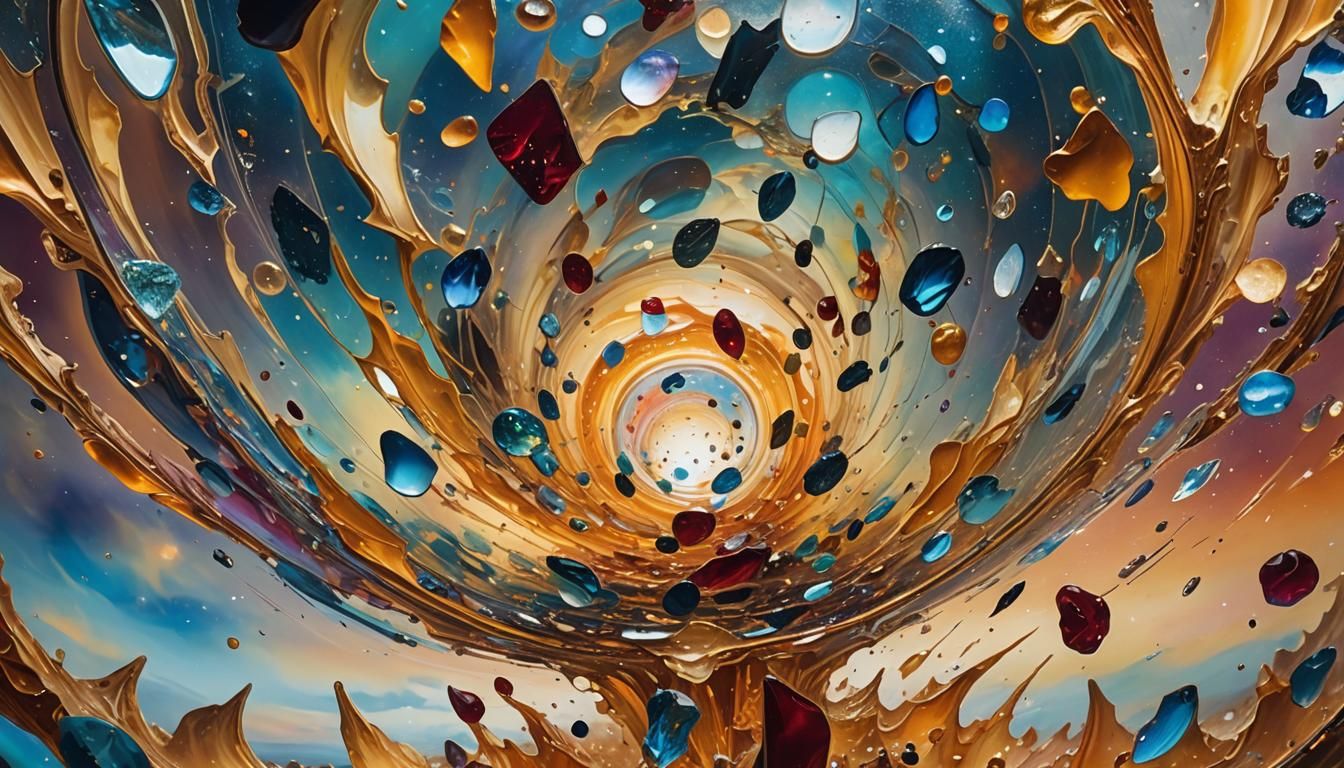 Surreal Galaxy Through Distorted Glass Lens