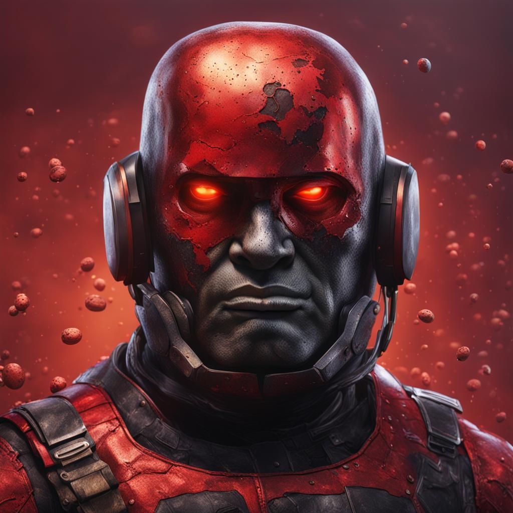 Potato in Metal Suit: Hyperrealistic Concept Art