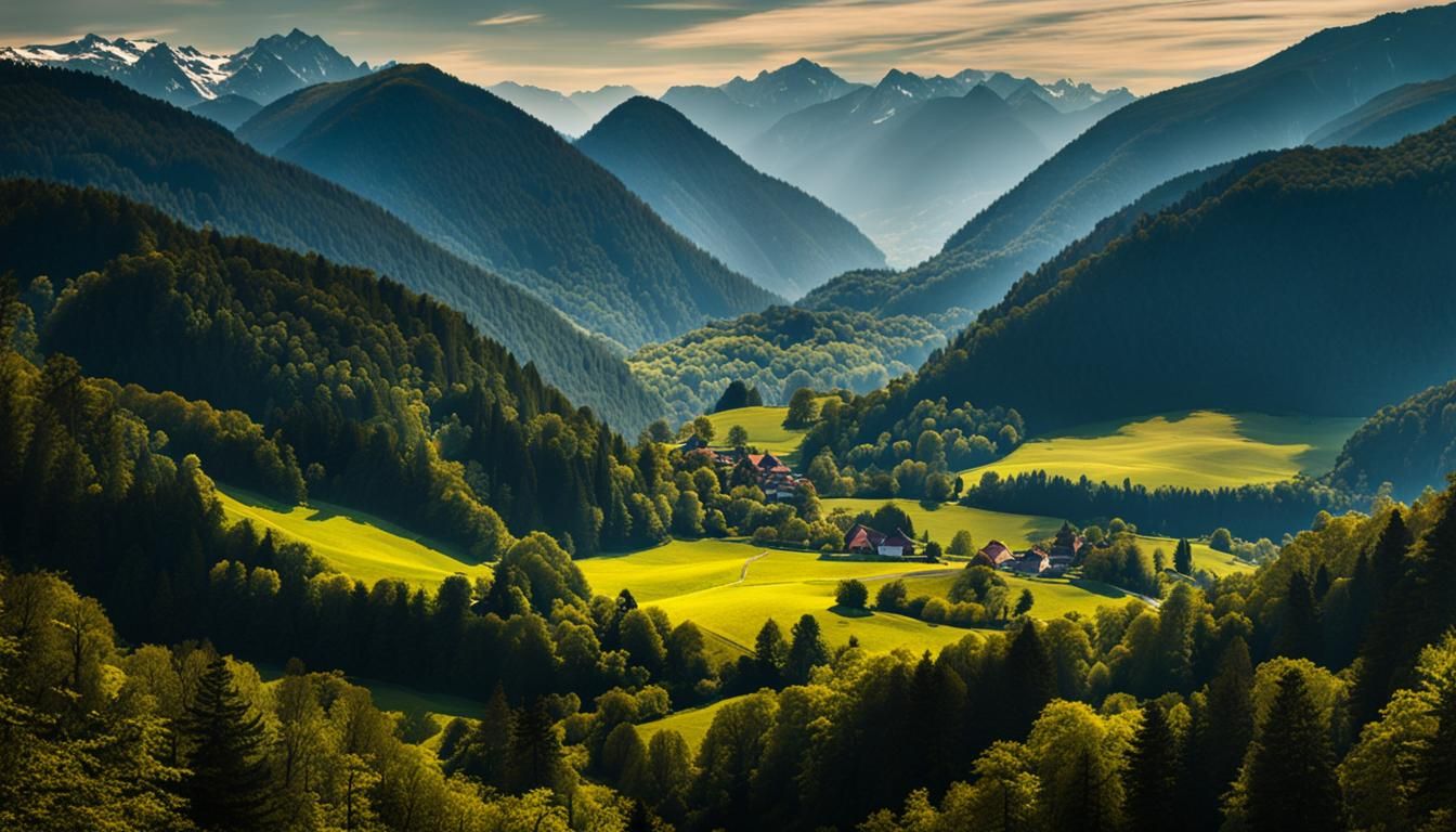 Slovenian Mountains Photorealistic Luminist Painting