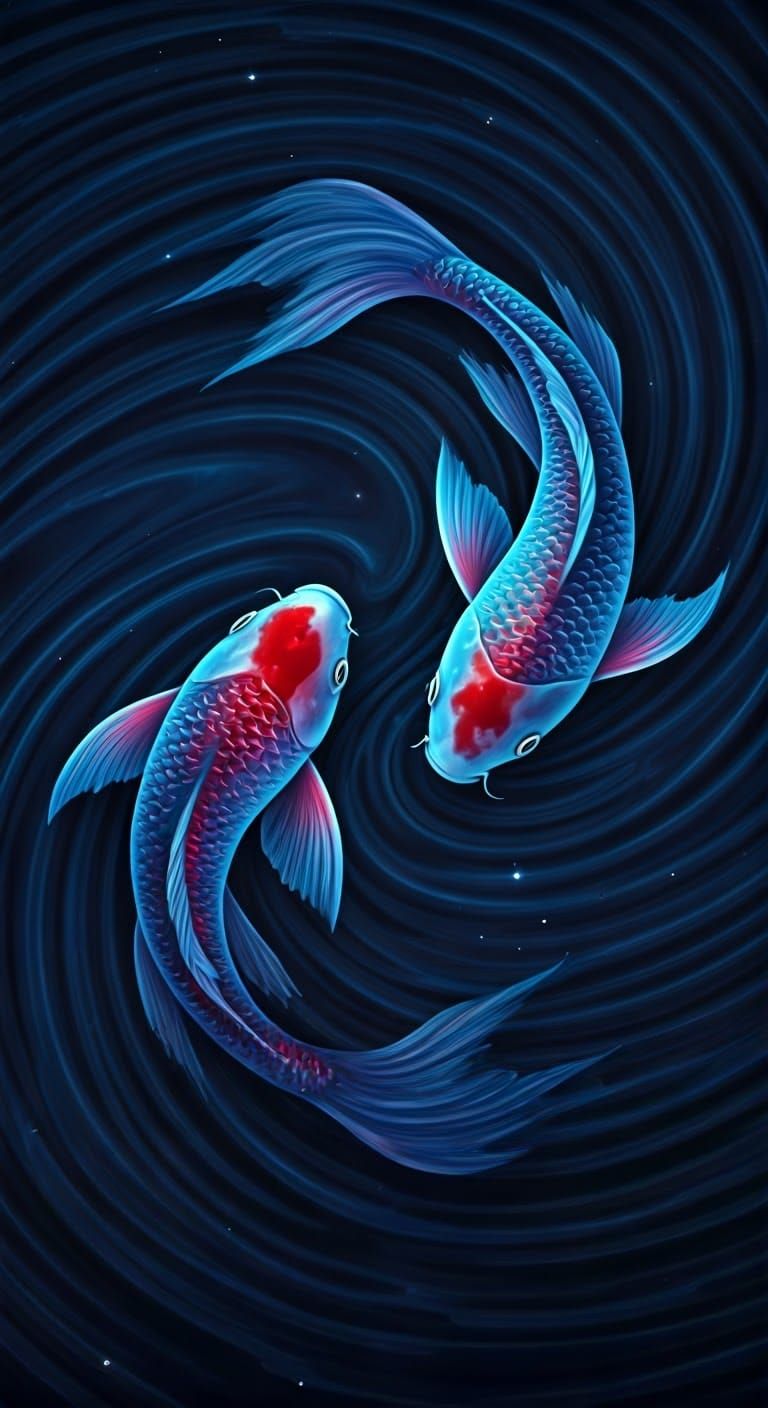 Majestic Cosmic Koi in Harmony with the Universe