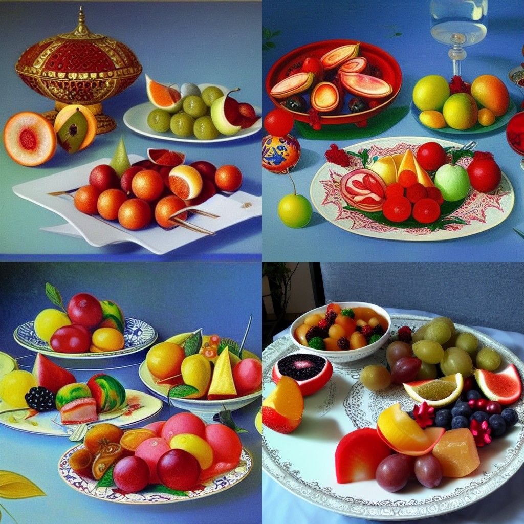 Exquisite Turkish Fruit Platter in Photorealistic Style