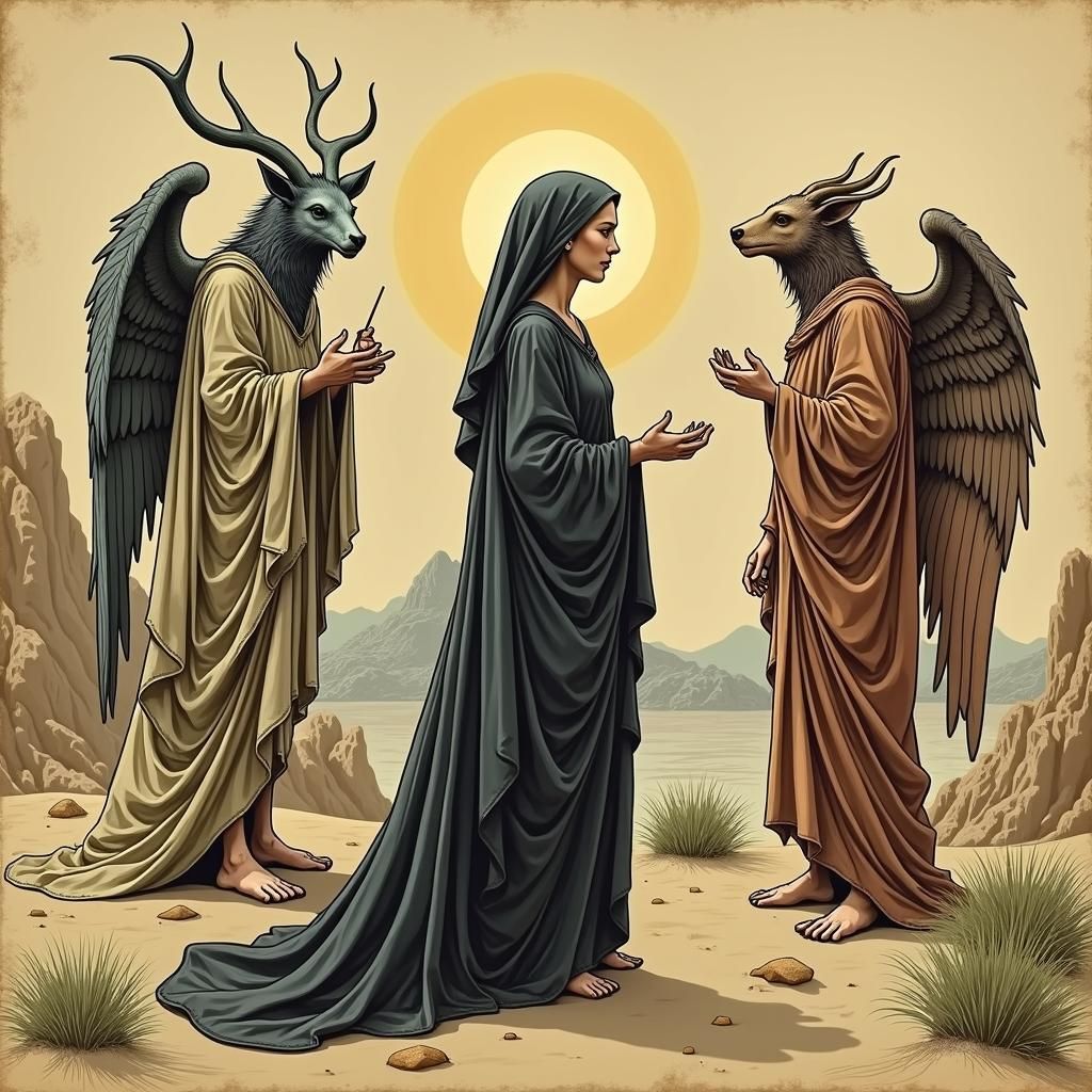 Mary Magdalene in Desert, Renaissance Drawing Style