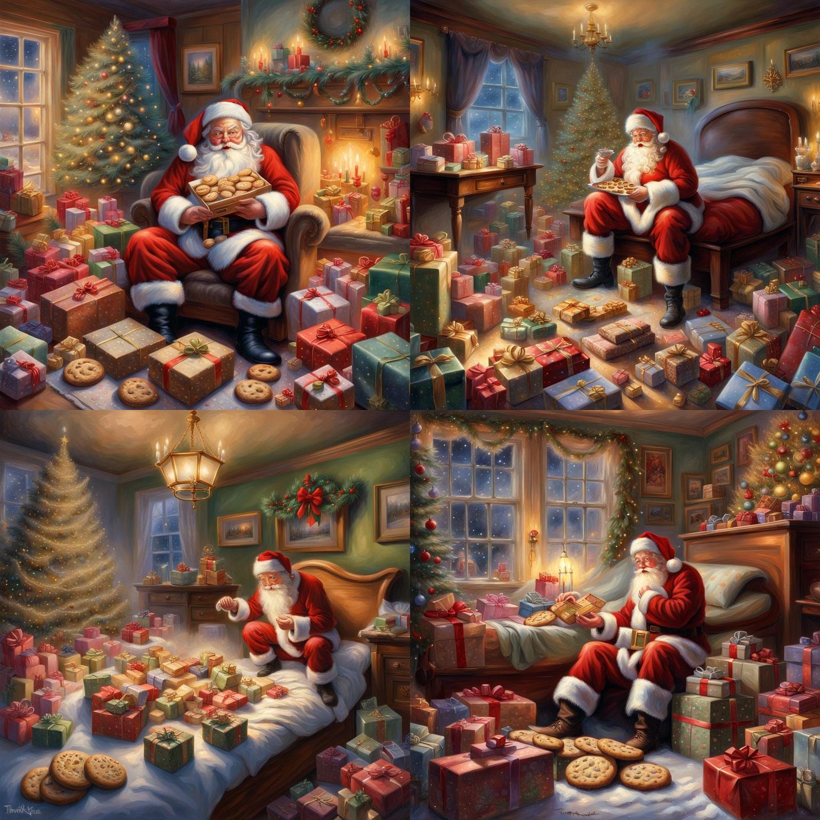 Santa Claus's Secret Cookie Feast in Fantasy Style