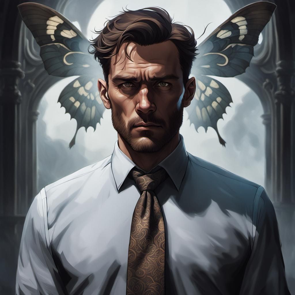 Mysterious Man in Fog with Moths, Norse Mythology