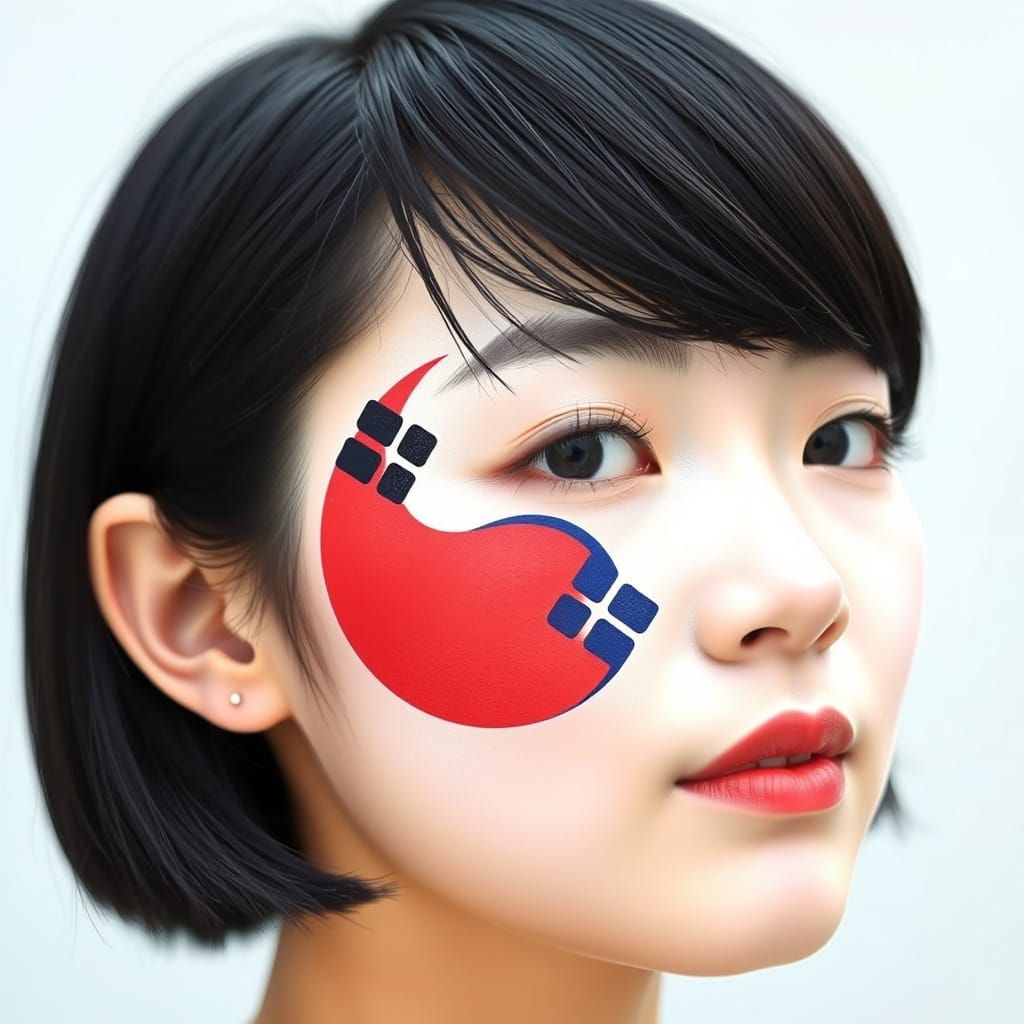 Yin-Yang Face Art: Modern Korean Beauty
