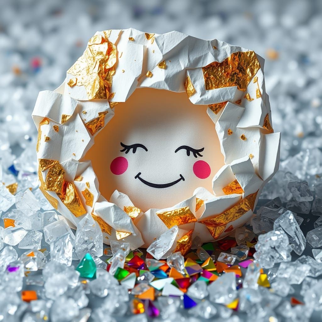 Microscopic Gold Sculpture Melts into Ice Crystals