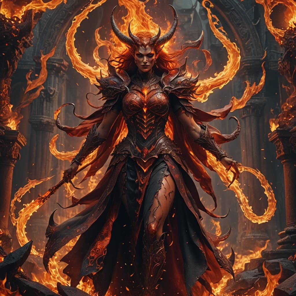 Fiery Satan: A Beautiful Woman in Hell