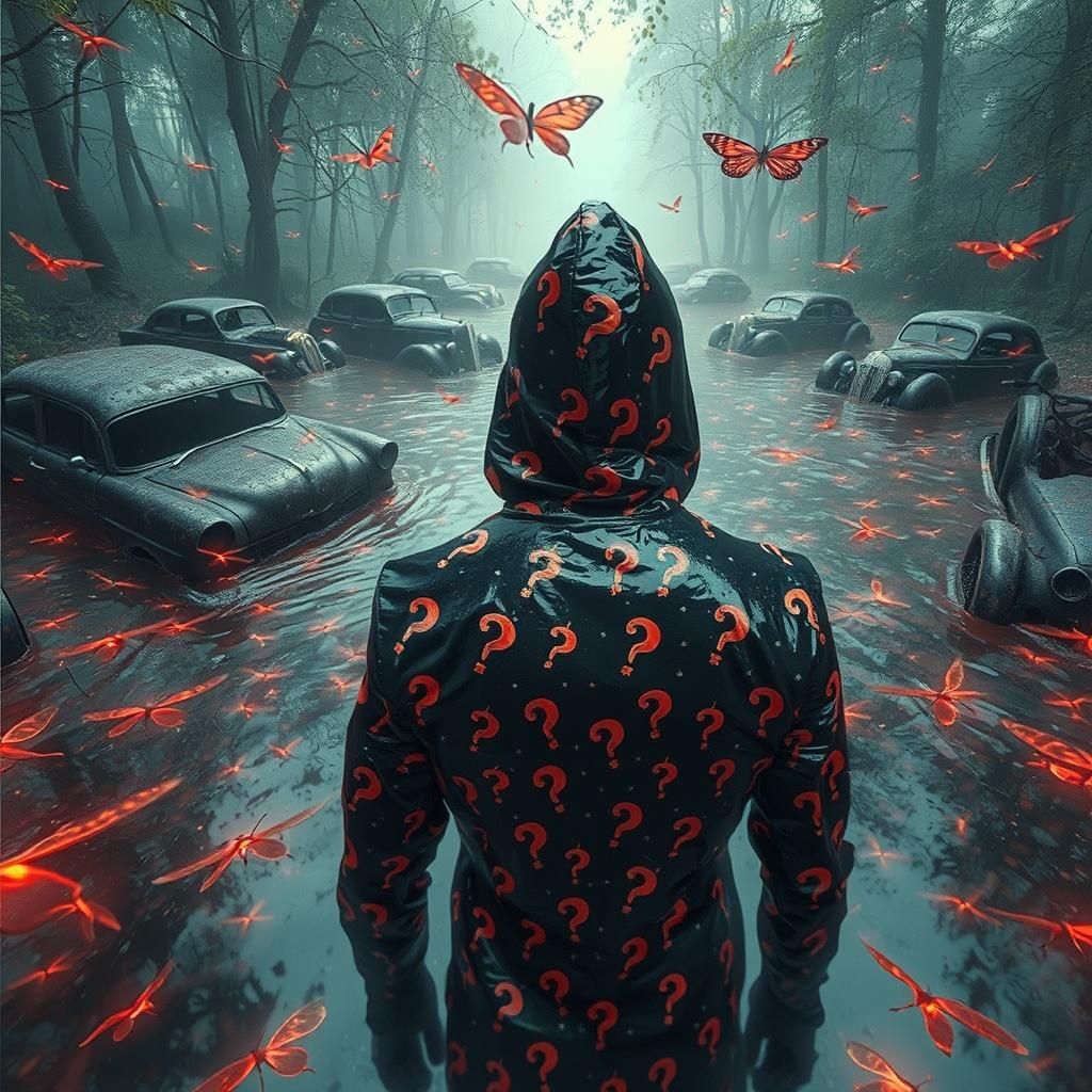 Eerie Swamp Figure in Surrealist Style