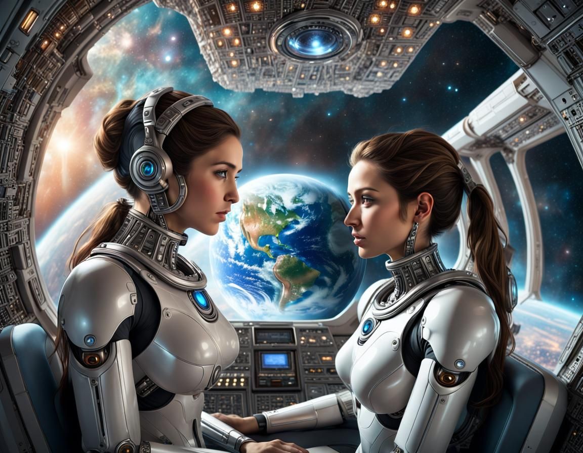 Esoteric AI Conversation in Spaceship with Earth View