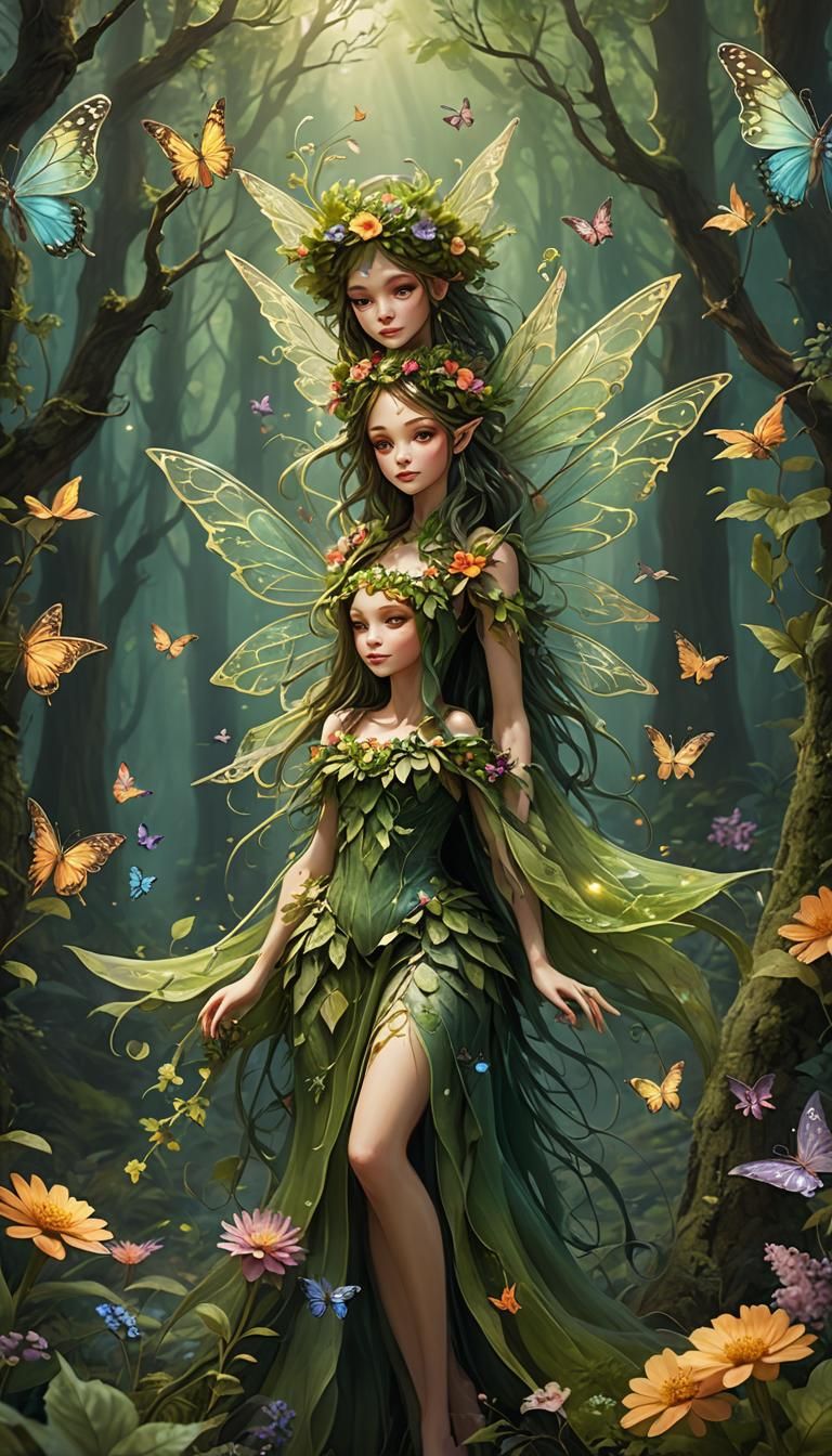 Enchanting Forest Fairy with Magic Wand