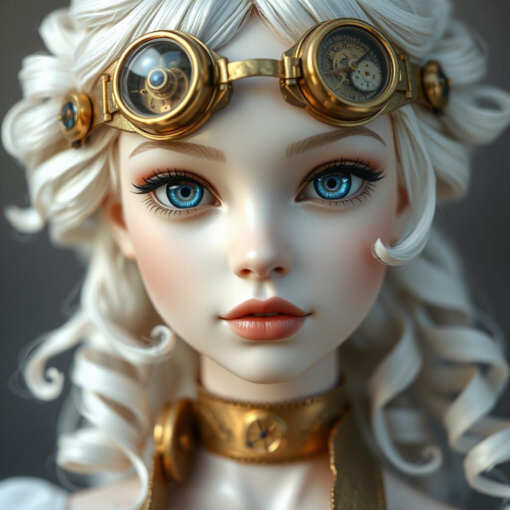 Steampunk Doll in Intricate Victorian Clockwork Style