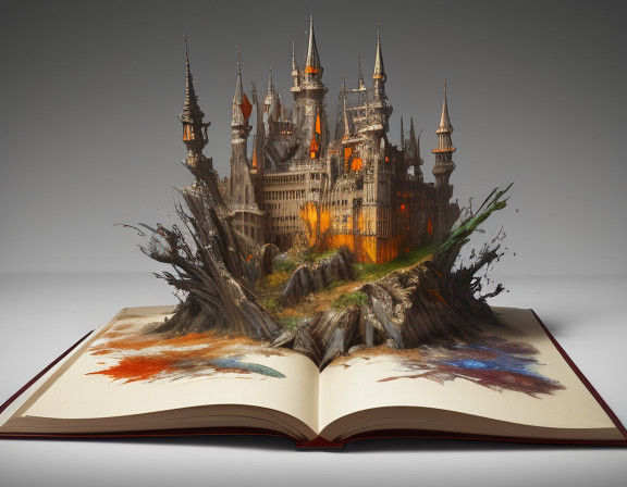 Fantasy Castle Unfolds on Bloody Moonlit Landscape