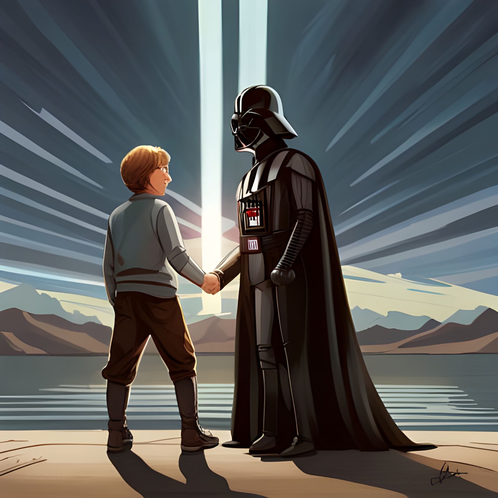 Darth Vader and Son Luke Skywalker