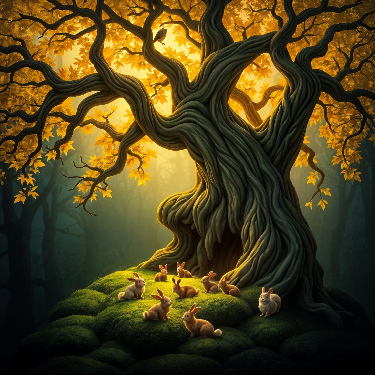 Magical Forest Sanctuary in Twilight