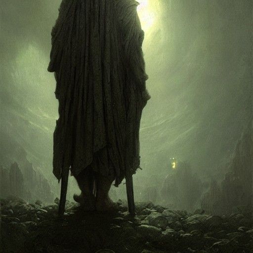 Horrifying Tata Duende in Dark Fantasy Style