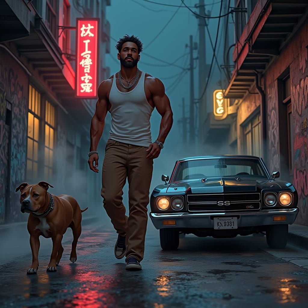 Gritty 3D Anime Rapper Takes Center Stage in Neon-Lit Nightt...