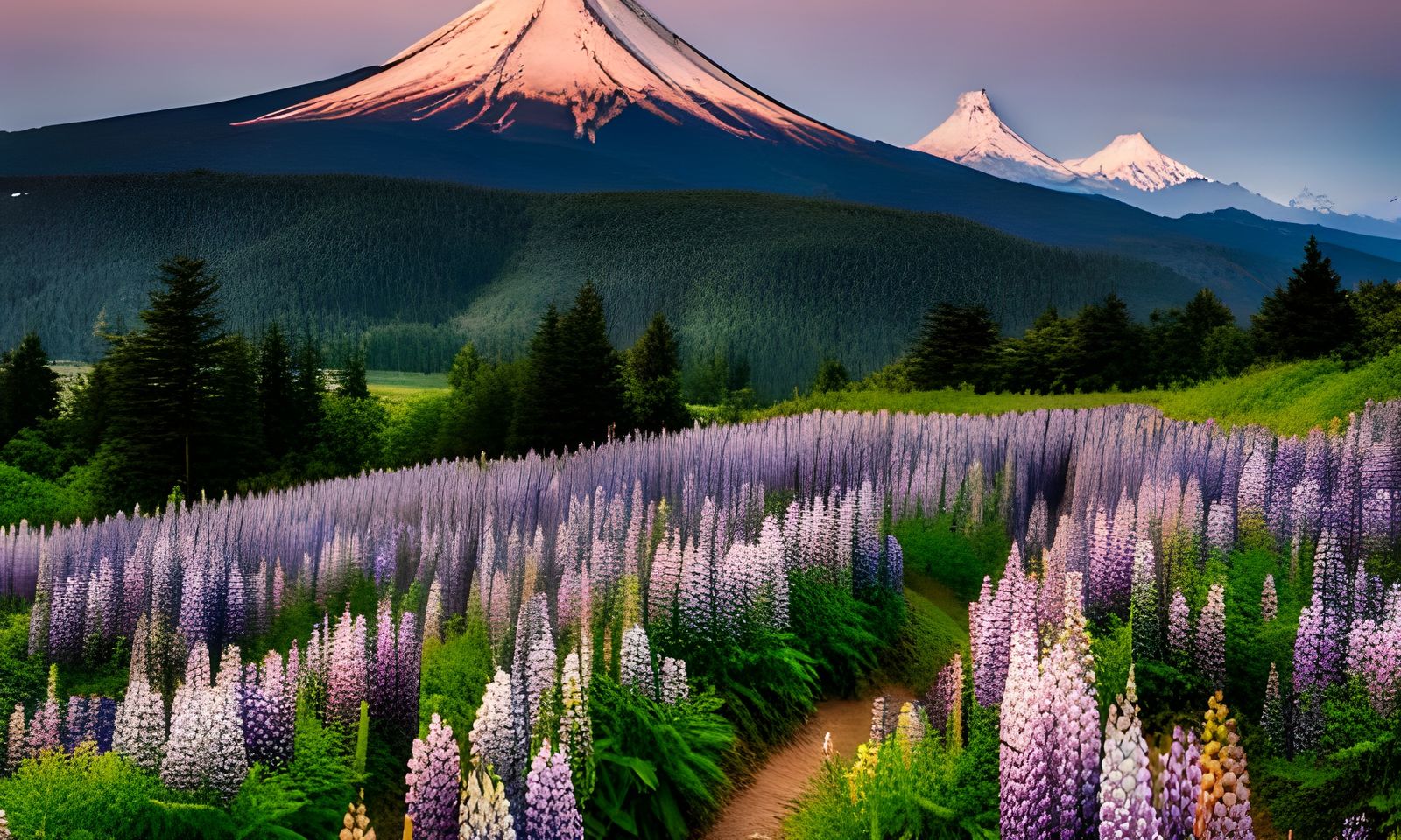 Lupine Fields Walkway in Kamishihoro, Japan