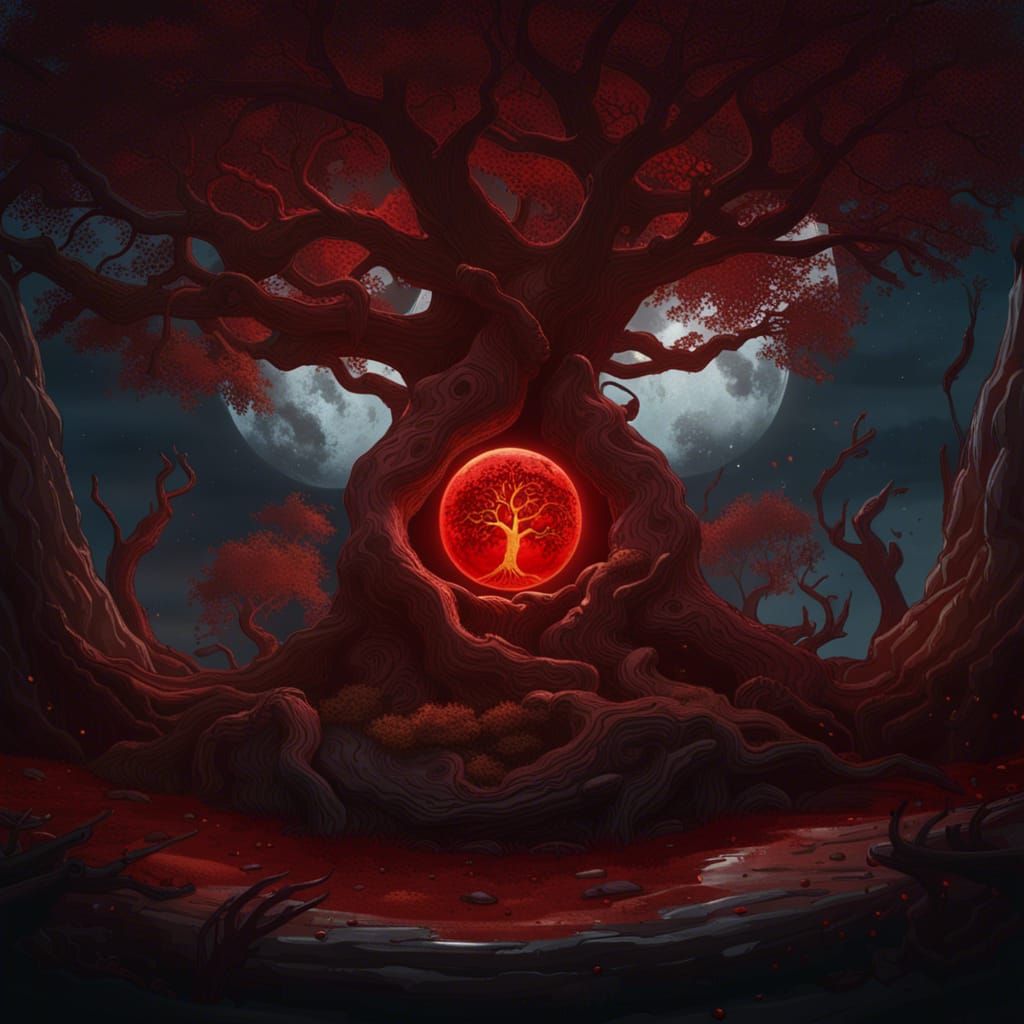 Blood Moon Illuminates the Tree of Life