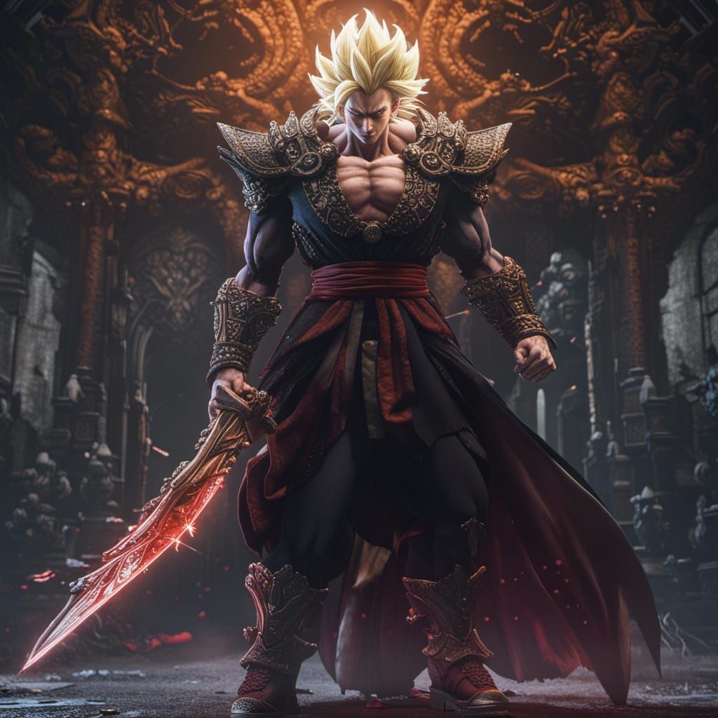 Super Saiyan Vampire Hunter in Detailed Matte Painting