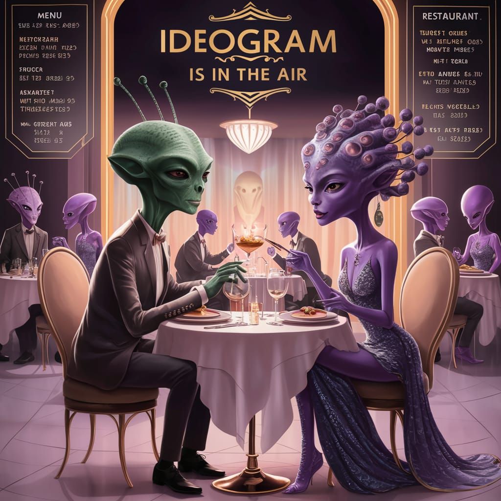 Romantic Alien Date at Futuristic Restaurant