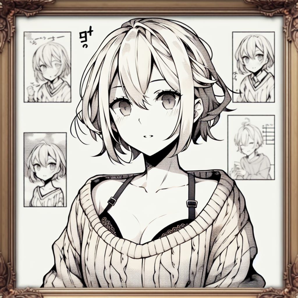 Anime Character in Sweater, Manga Style PFP