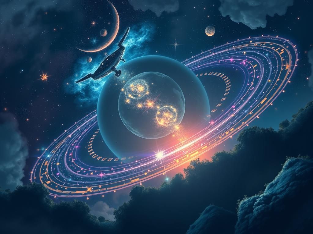 Magical Nighttime Orbit in Space