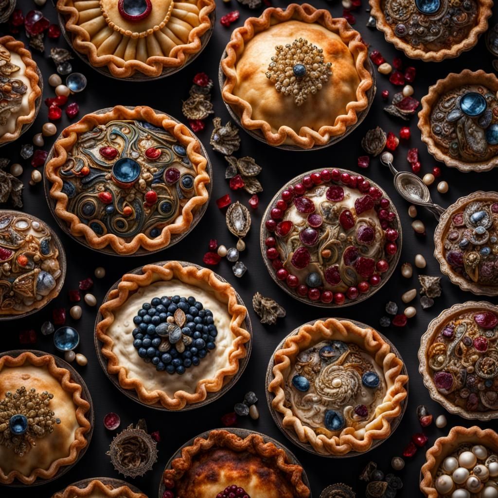 Jewel-Encrusted Pies: Hyperrealistic Culinary Art