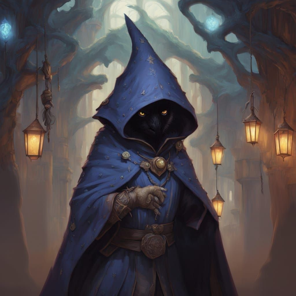 Kenku Rogue/Bard Character with Tarot Elements