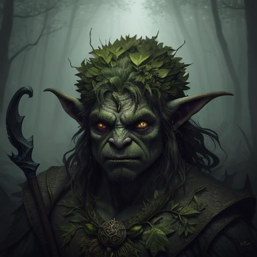 Mystical Goblin Portrait in Dark Fantasy Style