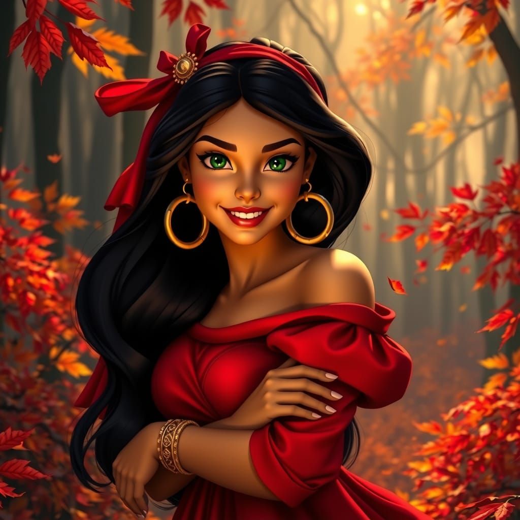 Esmeralda in Autumn Wonderland with Golden Glow