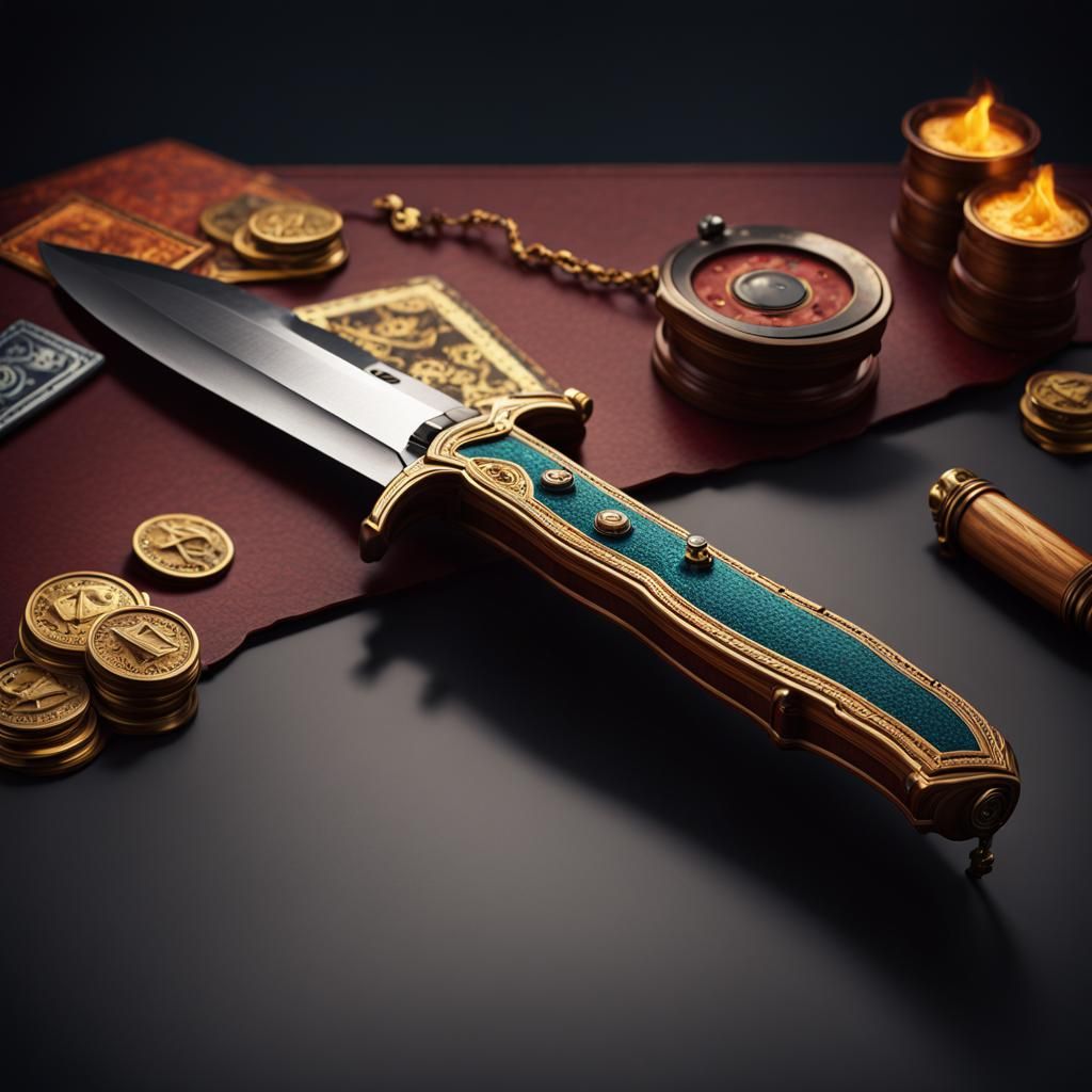 Cluedo Style Knife: Detailed Matte Painting