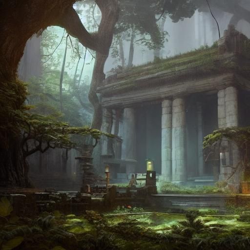 Squirrel Guardian of Mythic Temple: Fantasy Concept Art