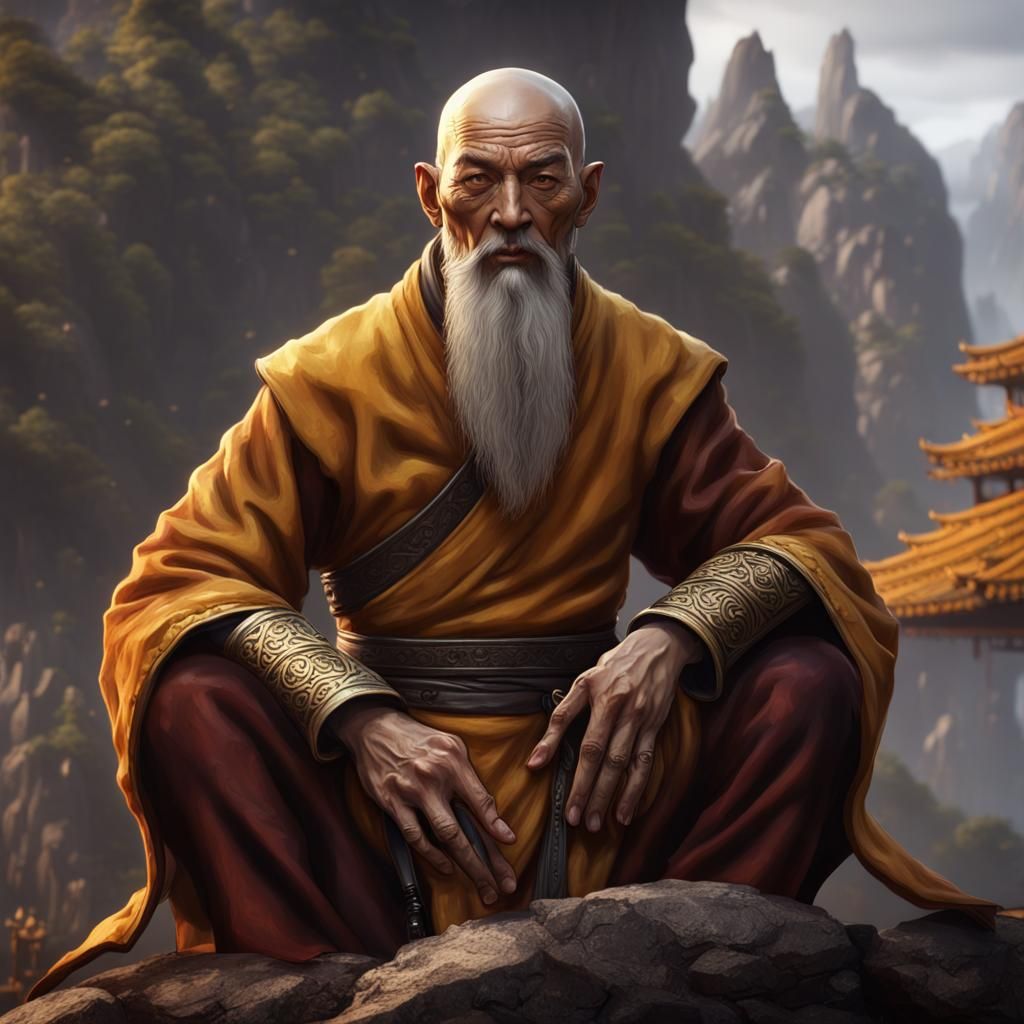 Detailed D&D 5e Monk Matte Painting