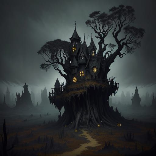 Grotesque Fantasy Scream in Gris Grimly Style