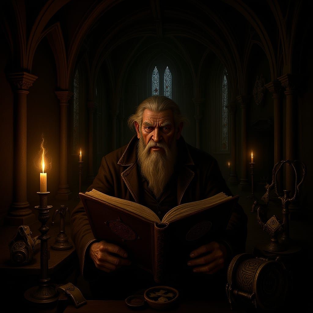 Arcane Gothic Chamber: Dark Fantasy Concept Art