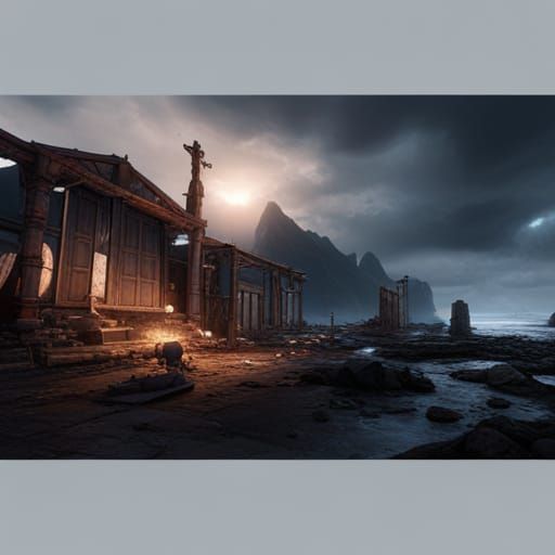 Detailed Matte Painting of a Sad Face