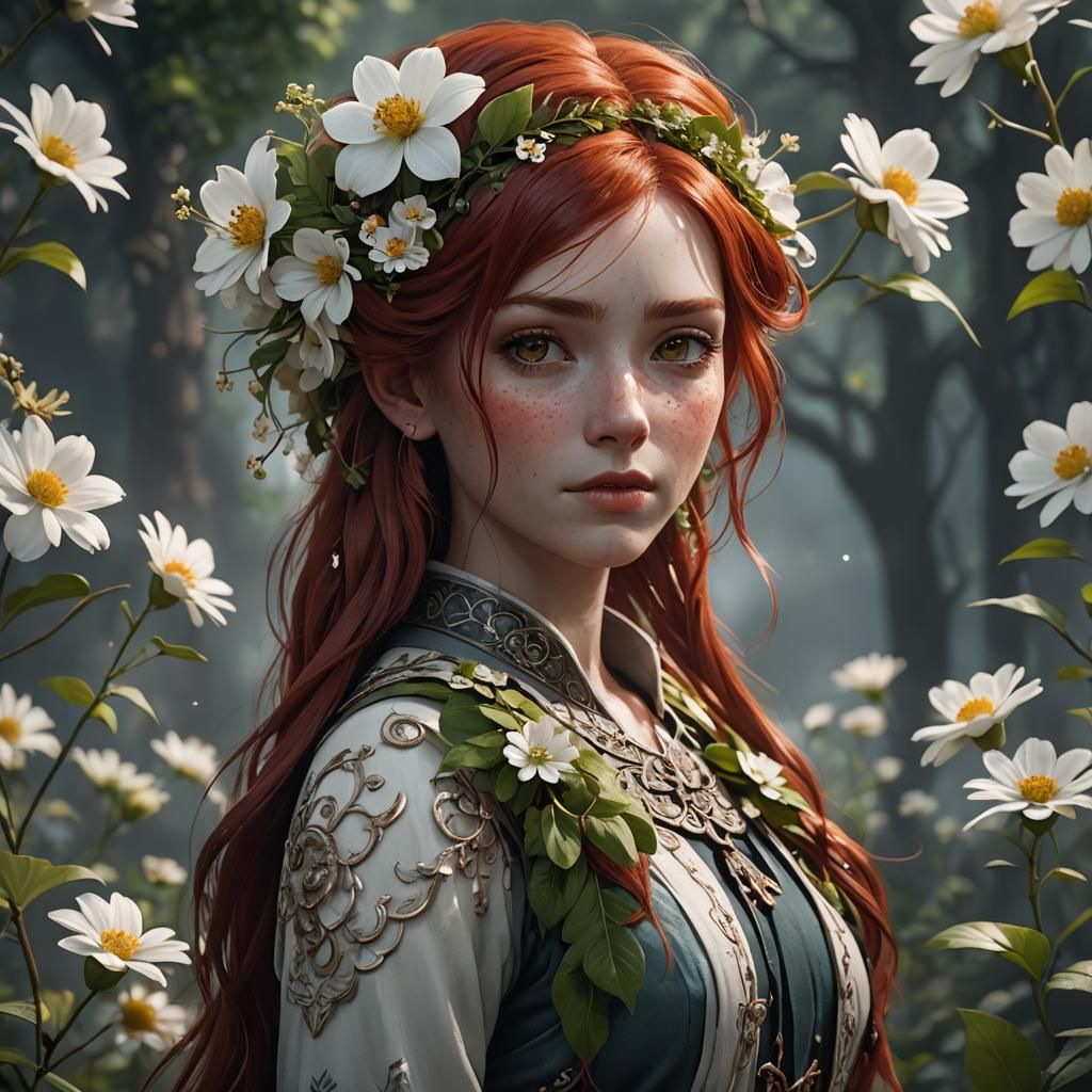 Among flowers