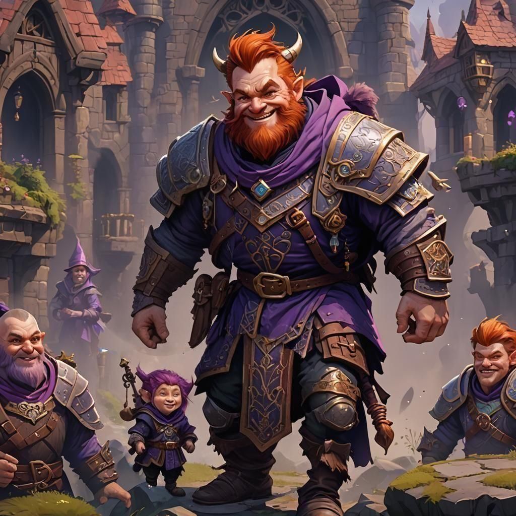 Dwarf Noble with Auburn Hair in D&D Style