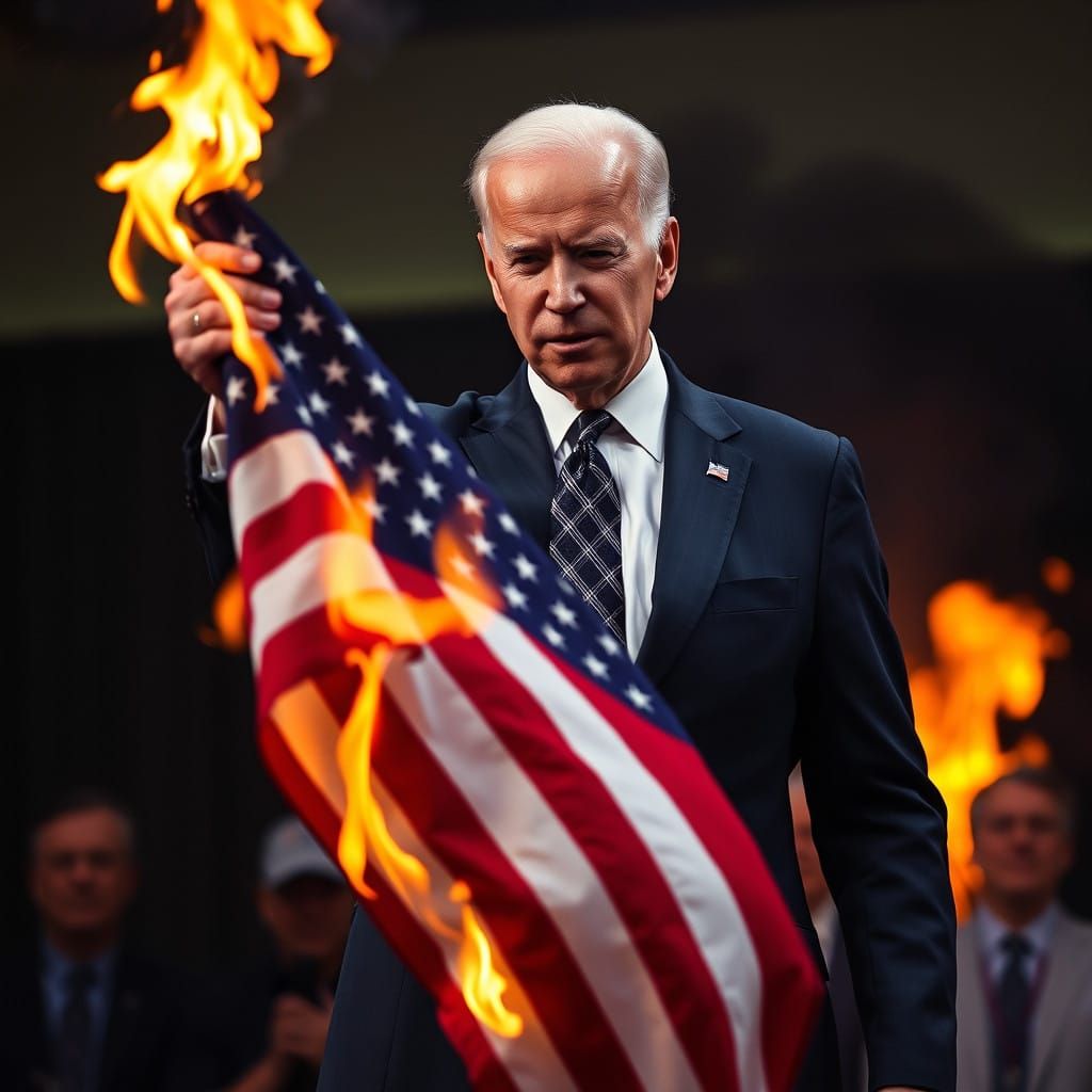 President Biden in a Fiery Protest