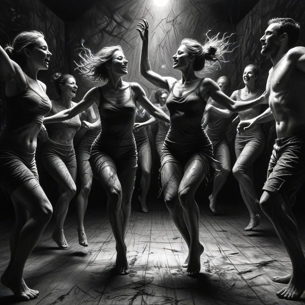 Dancers in Surreal Environments: Charcoal Drawings of Joy an...
