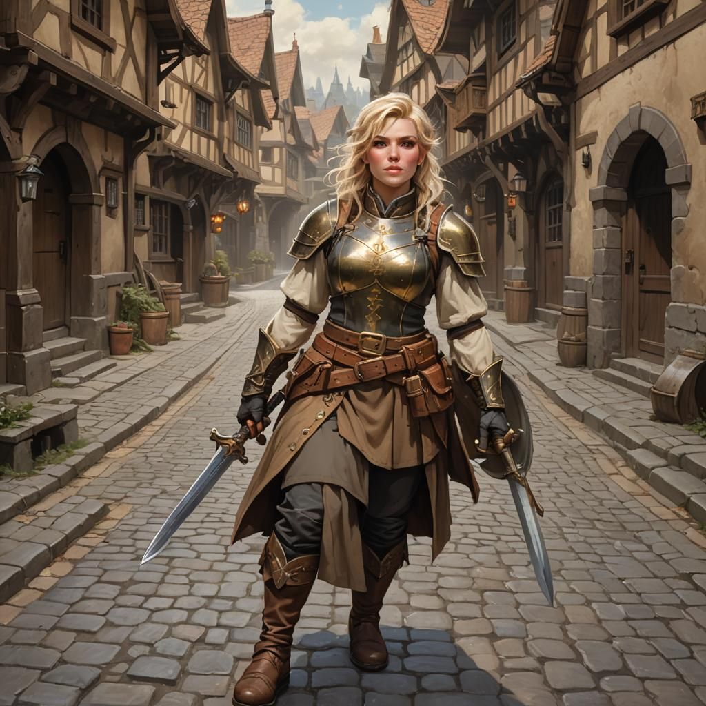 Female Dwarf Warrior Portrait in Detailed Digital Art