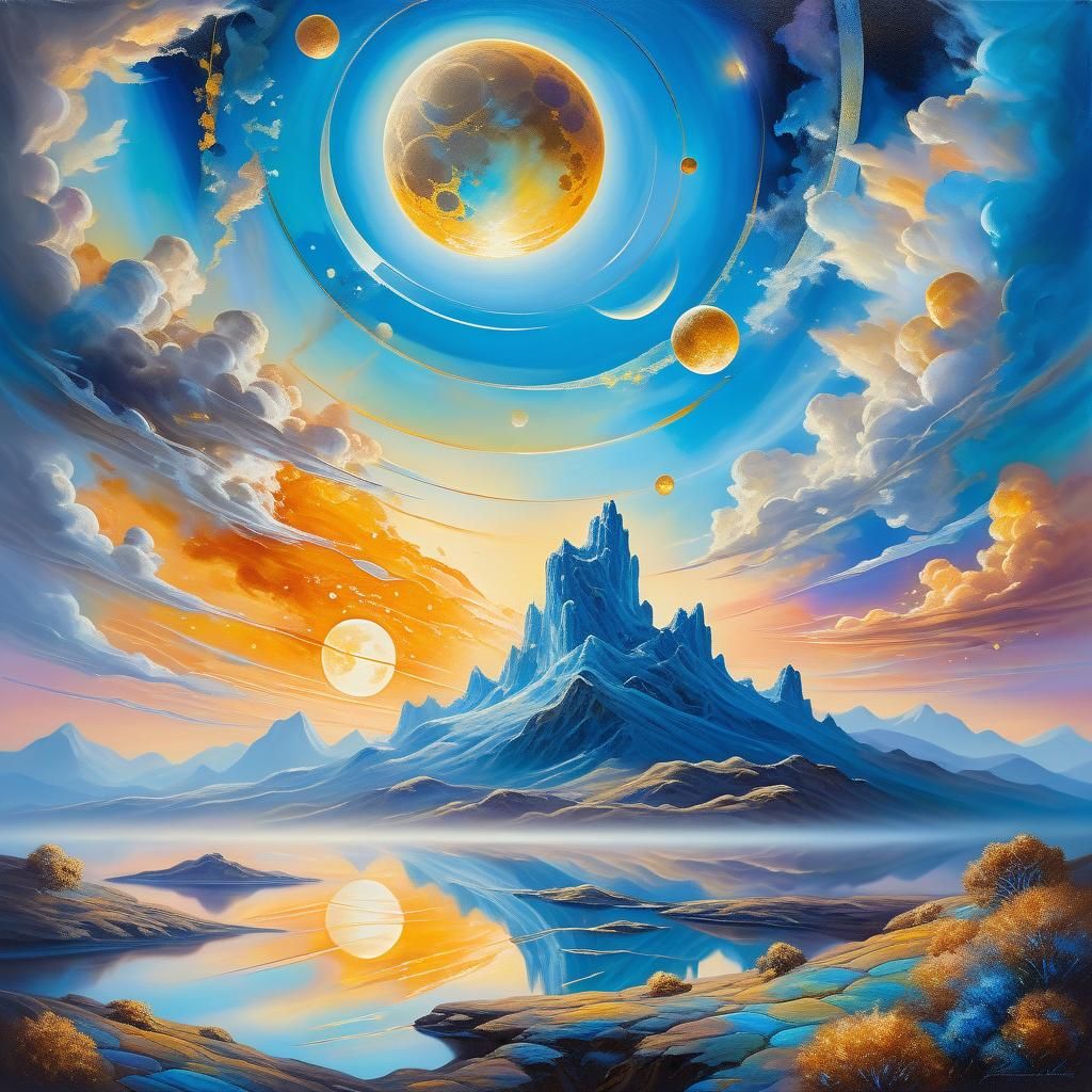 Celestial Surrealism: Radiant Being in Alien Landscape