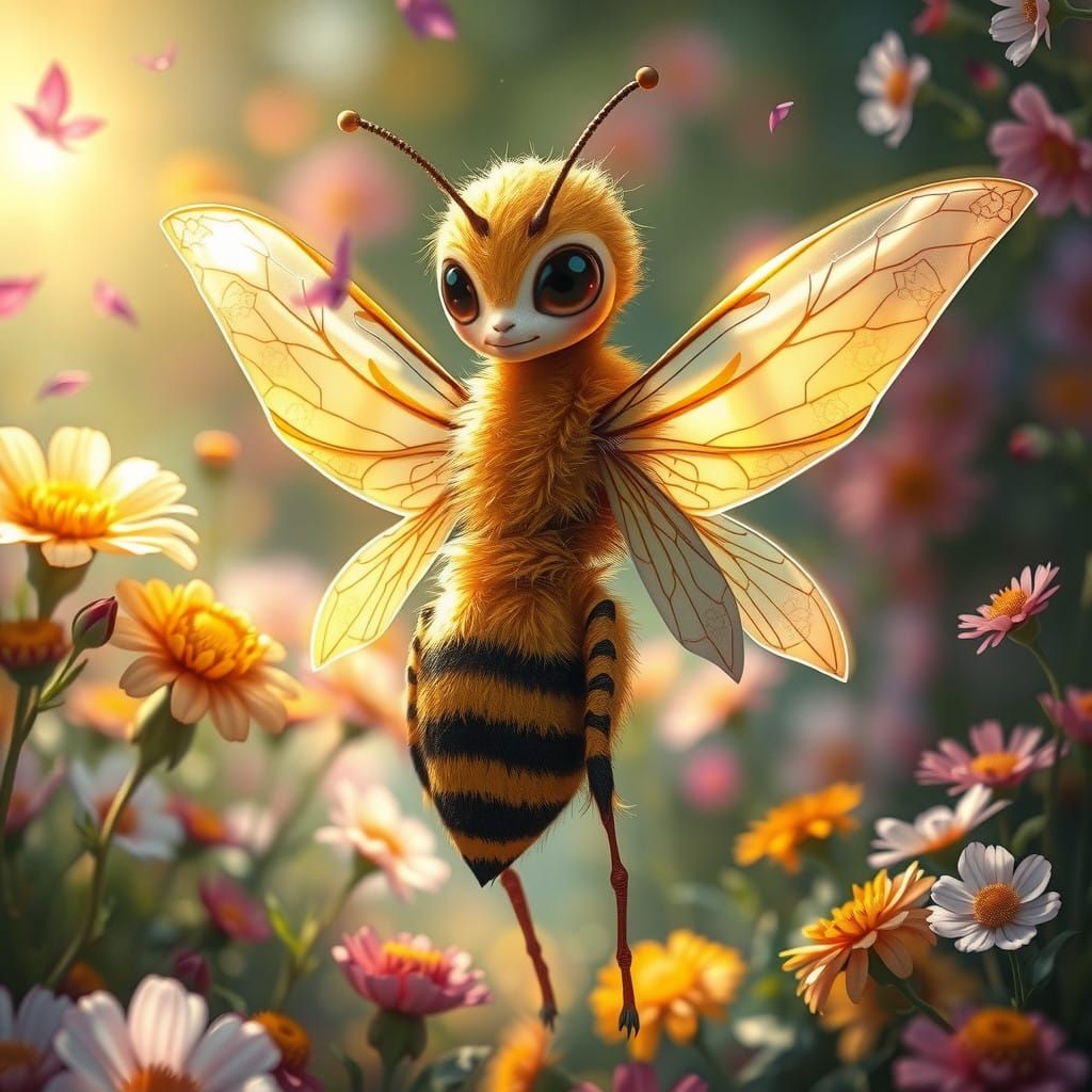 Surreal Bee-Human Hybrid Embodies Fantasy and Wonder