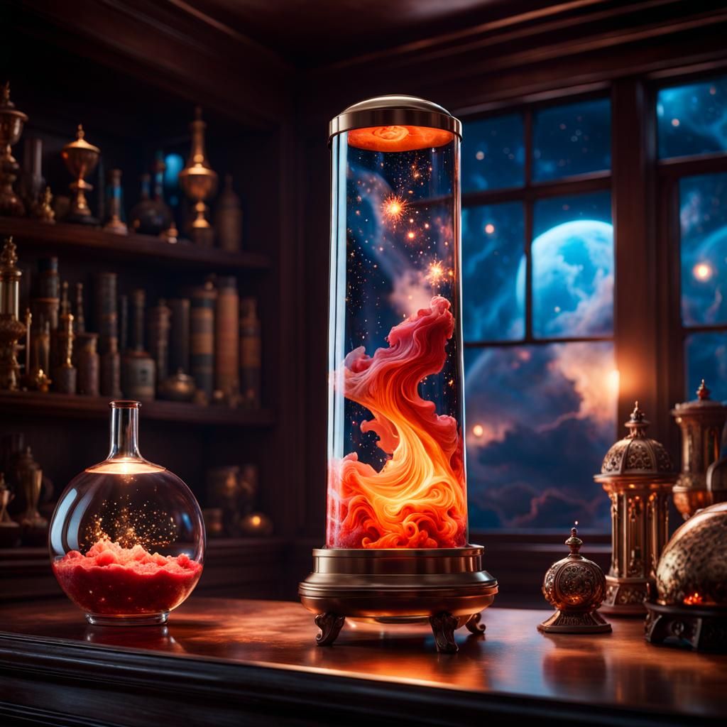 Cosmic Sci-Fi Lava Lamp in Space