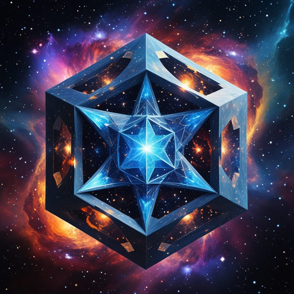 Crystalline Dodecahedron Reflecting Cosmic Wonders
