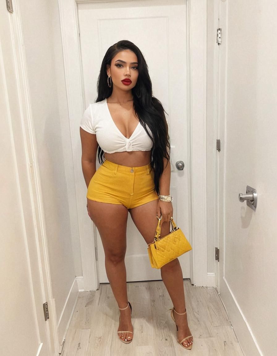 Hispanic Model Posing with Professional Makeup, HDR Portrait