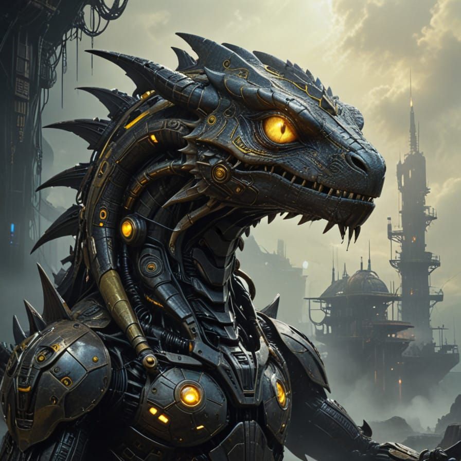 Cybernetic Reptilian Pokémon in Distressed Vintage Print