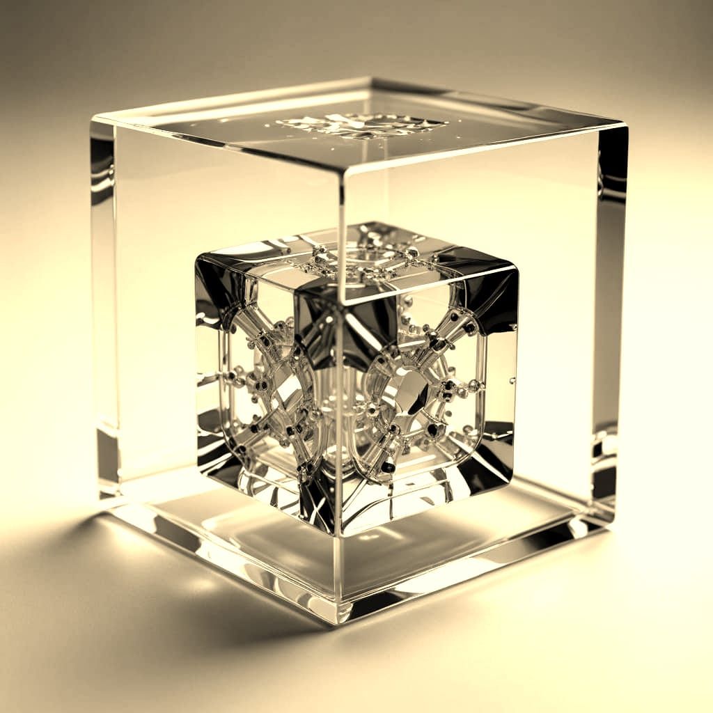 Infinity of Glass Cubes in a Kaleidoscope of Reflections